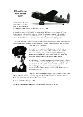 A preview of a PDF biography for Pearl, Jack Verner